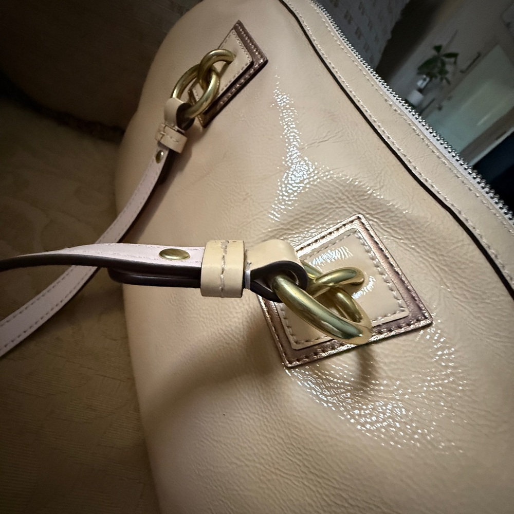 Coach F17186 Inlaid C Patent Leather Bag Leather Satchel - Picture 10 of 17